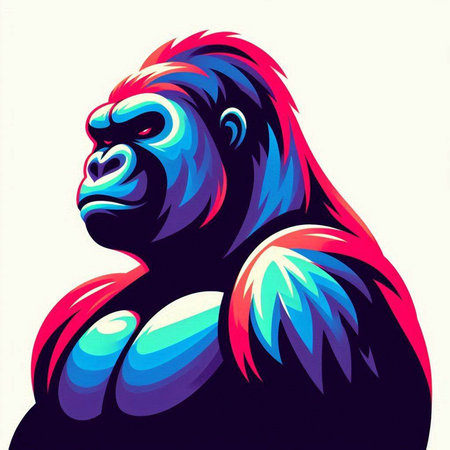 gorilla, vector illustration, eps10, contains transparenciesのイラスト素材