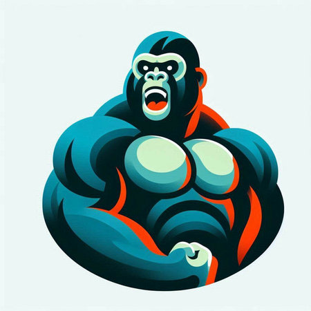 Gorilla on a white background. Vector illustration. EPS 10のイラスト素材