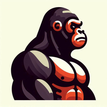 Gorilla in cartoon style. Vector illustration for your design.のイラスト素材
