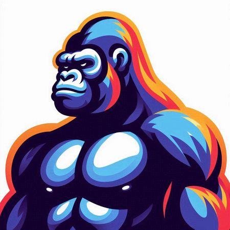 Gorilla in a pop art style. Vector illustration for your designのイラスト素材