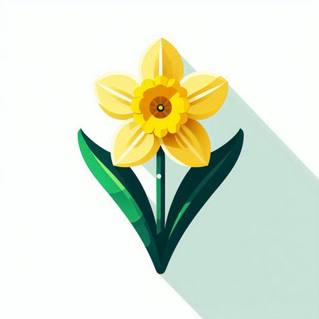 Flower daffodil on white background. Vector illustration.のイラスト素材