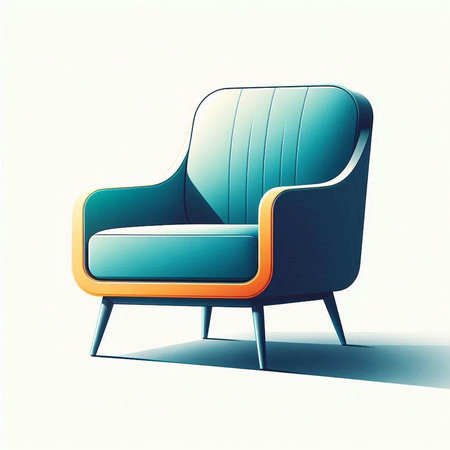 modern armchair isolated on a white background. 3d render illustrationのイラスト素材