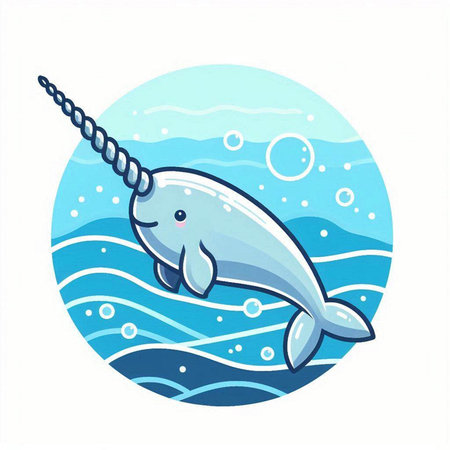 Vector illustration of dolphin jumping out of the water on a rope.のイラスト素材