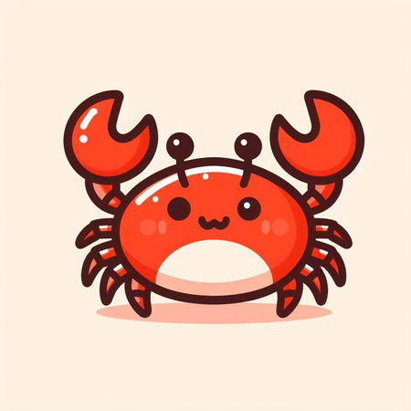 Cute crab character. Cute sea animal mascot. Vector illustration.のイラスト素材