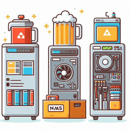 Set of household appliances and electronics. Vector illustration in cartoon style.のイラスト素材