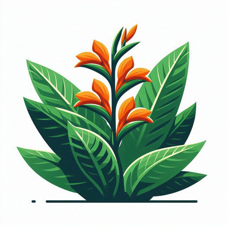 Illustration of a beautiful tropical flower on a white background - vectorのイラスト素材
