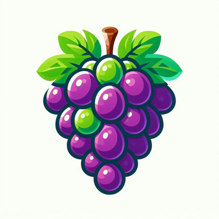 Grapes. Vector illustration. Isolated on white background.のイラスト素材