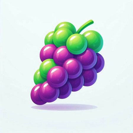 grapes on a white background, vector illustration, eps10のイラスト素材