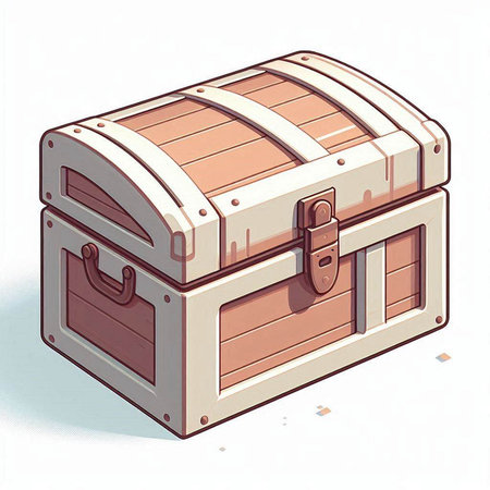 Treasure chest isolated on white background. Vector illustration. Eps 10.のイラスト素材