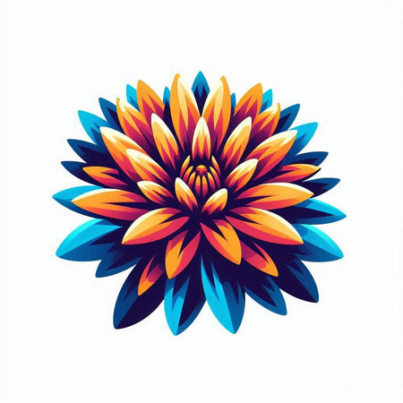 Illustration of a colorful flower on a white background. Vector illustrationのイラスト素材