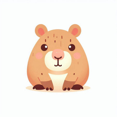 Cute hamster. Vector illustration. Isolated on white background.のイラスト素材