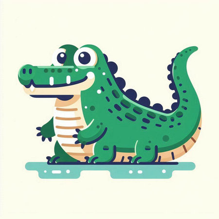 Crocodile. Cute cartoon character. Vector illustration.のイラスト素材