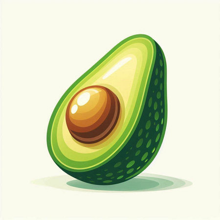 Avocado isolated on white background. Vector illustration. Eps 10.のイラスト素材