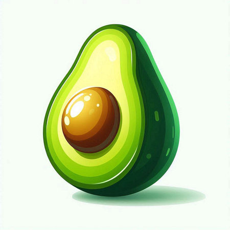 Avocado isolated on white background. Vector illustration. Eps 10.のイラスト素材