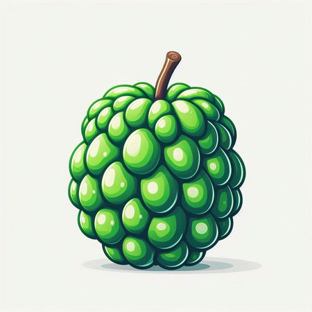 Custard apple isolated on a white background. Vector illustration.のイラスト素材