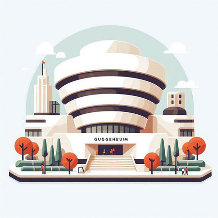 Vector illustration of modern building in the style of flat design. City landscape.のイラスト素材