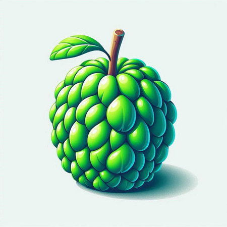 Custard apple on a white background. Vector illustration. Eps 10のイラスト素材
