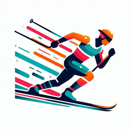 Snowboarder, skier, snowboarder vector illustration.のイラスト素材
