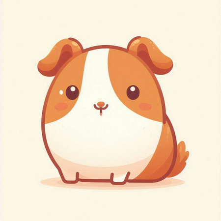 Cute guinea pig vector illustration. Cute cartoon guinea pig character.のイラスト素材