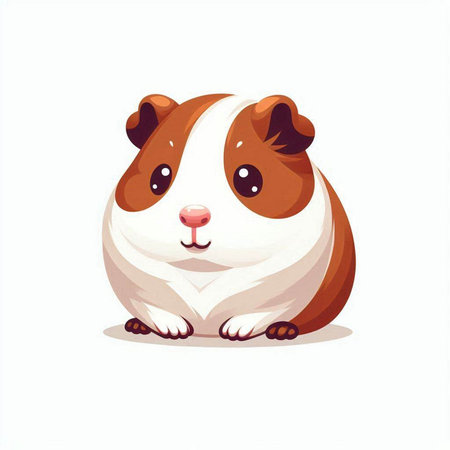 Cute guinea pig isolated on white background. Vector illustration.のイラスト素材