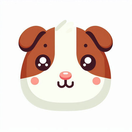 Cute dog face vector illustration. Cute cartoon dog face.のイラスト素材