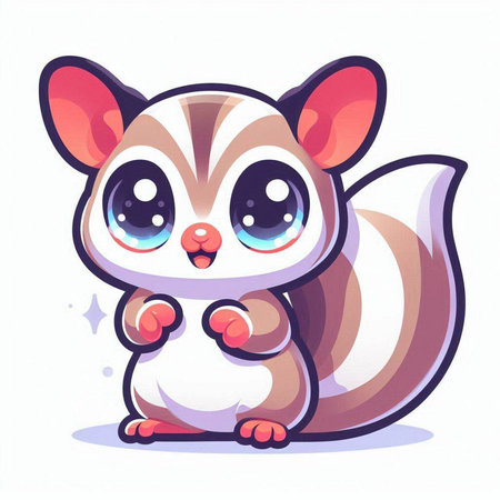 Cute cartoon skunk. Vector illustration isolated on white background.のイラスト素材