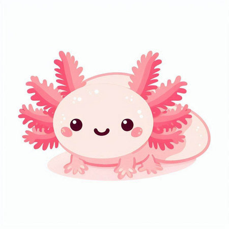 Cute cartoon pink monster with wings on a white background. Vector illustrationのイラスト素材