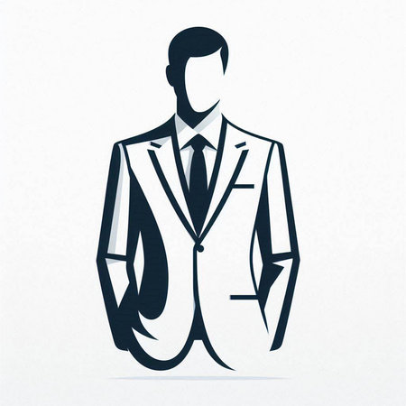 Businessman in suit. Businessman in a suit. Vector illustration.のイラスト素材