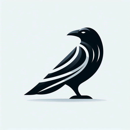 Crow logo. Bird logo. Vector illustration. Bird logo.のイラスト素材