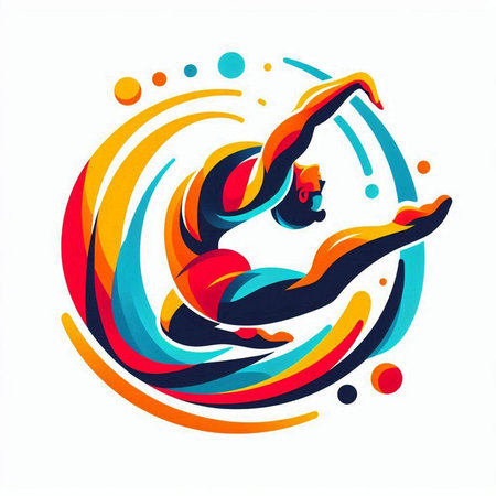 Swimmer with a diving mask on a white background. Vector illustration.のイラスト素材