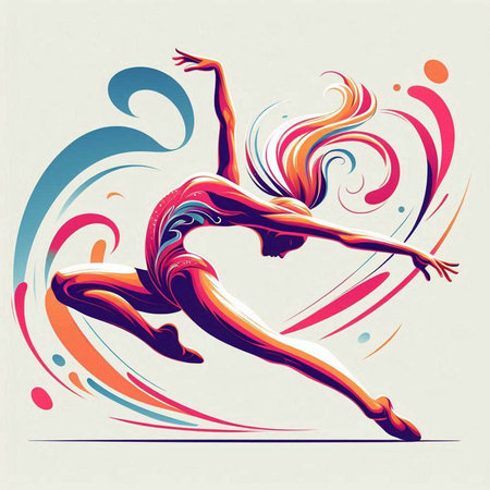 Dancing ballerina. Colorful vector illustration for your designのイラスト素材