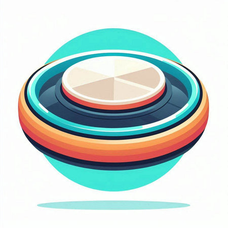 Illustration of an abstract planet with a pie chart on a white backgroundのイラスト素材