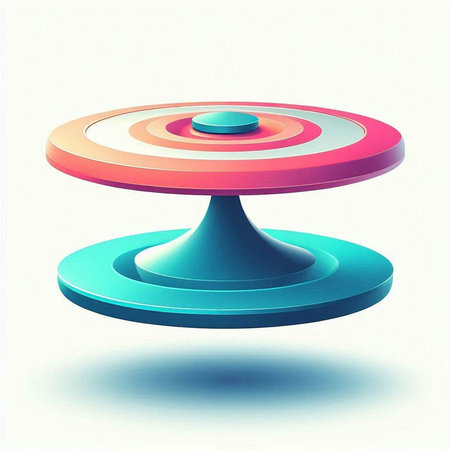 Illustration of a spinning top on a white background with a shadowのイラスト素材
