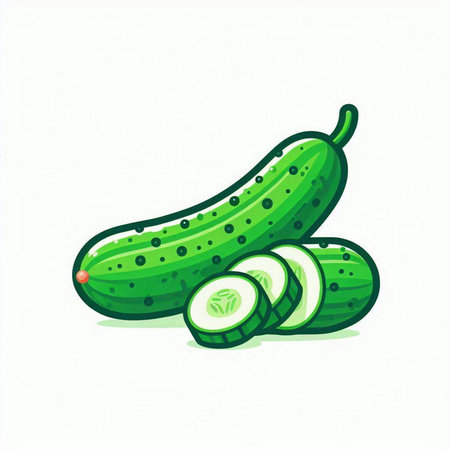 Cucumber vector illustration. Cucumber isolated on white background.のイラスト素材