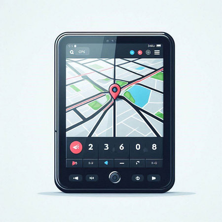 GPS navigation on a smart phone. Vector illustration. Eps 10のイラスト素材