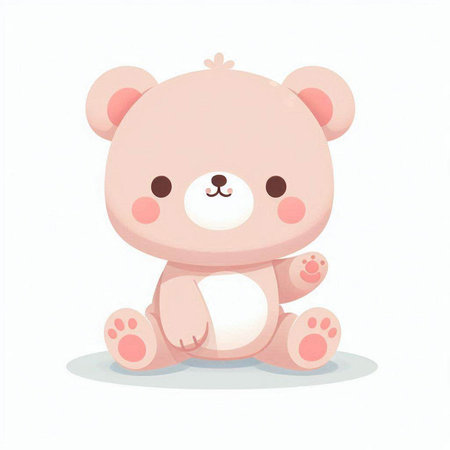Cute teddy bear isolated on white background. Vector illustration.のイラスト素材