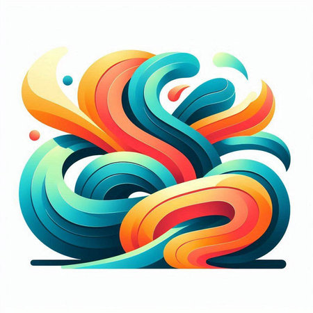 abstract background with colorful waves. vector illustration for your design.のイラスト素材