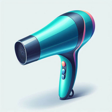 Hair dryer on white background. 3d rendering. Computer digital drawing.のイラスト素材
