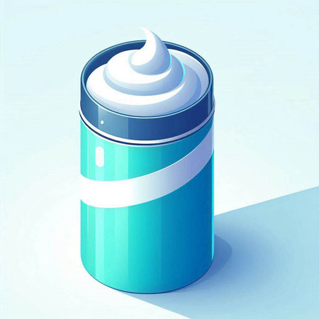 Illustration of a bottle of deodorant on a blue backgroundのイラスト素材