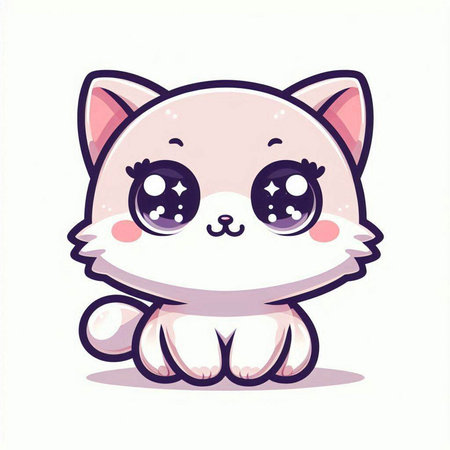 Cute kawaii cat. Vector illustration in cartoon style.のイラスト素材