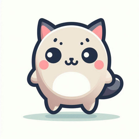 Cute cat cartoon vector illustration. Cute kawaii character.のイラスト素材