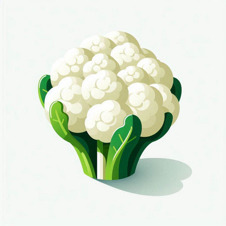 Cauliflower vector illustration. Cauliflower isolated on white background.のイラスト素材