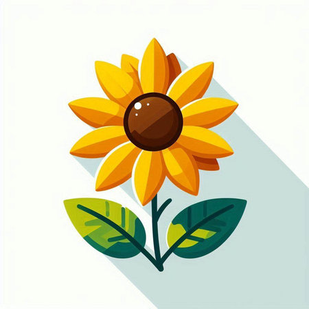 Sunflower icon. Flat illustration of sunflower icon for web designのイラスト素材