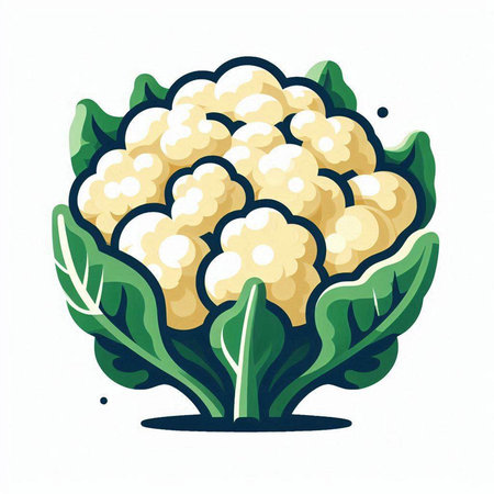 Cauliflower vector illustration on a white background. Cauliflower icon.のイラスト素材