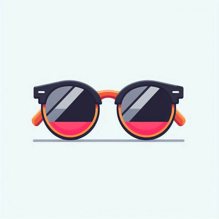 Stylish sunglasses on a white background. Vector illustration in flat style.のイラスト素材