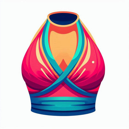 Vector illustration of a colorful kimono isolated on a white backgroundのイラスト素材