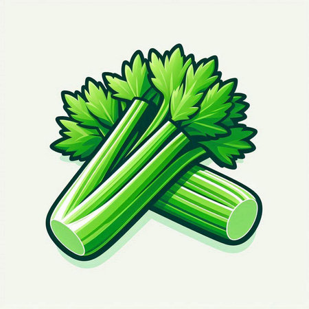 Vector illustration of celery isolated on white background. Fresh celery icon.のイラスト素材