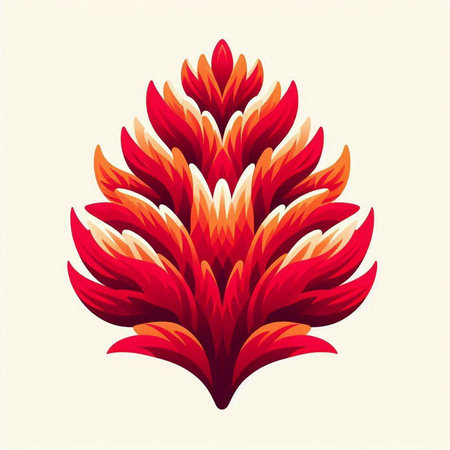 Vector illustration of a stylized red flower. Isolated on white background.のイラスト素材