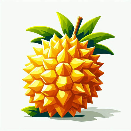 Illustration of durian on a white background. Vector illustration.のイラスト素材