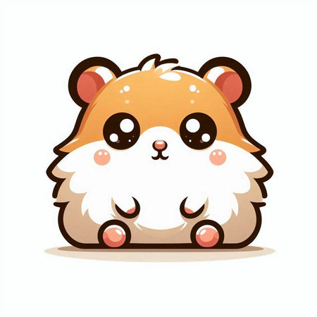 Cute hamster isolated on a white background. Vector illustration.のイラスト素材